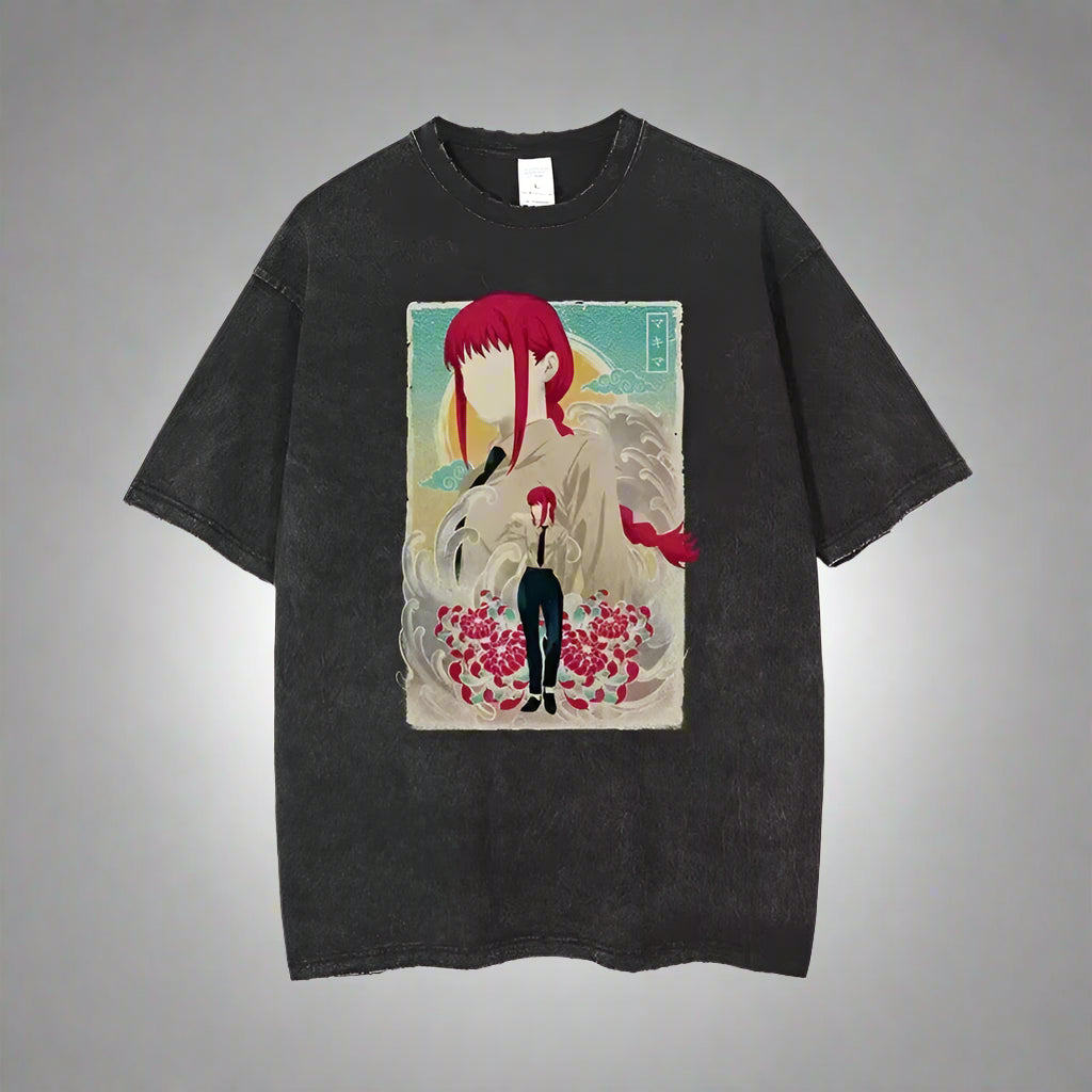 Anime Chainsaw Man Acid Tshirt Retro Vintage Washed Printed Graphic T Shirt Men Harajuku Cotton Casual Short Sleeve Tshirt Tops FitiqueFit