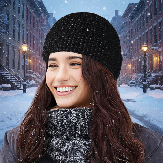 Unisex Winter Reflective Beanies High Visibility Noctilucent Reflective Knit Hat Glow In Dark for Winter Night Walks FitiqueFit