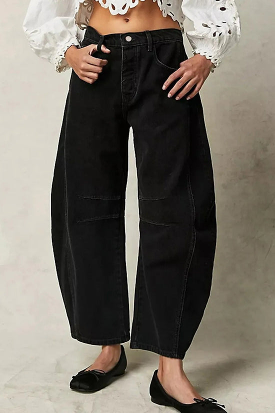 👖 Women's Y2K Baggy Mid-Waist Wide-Leg Jeans – 90s Streetwear Vibe FitiqueFit