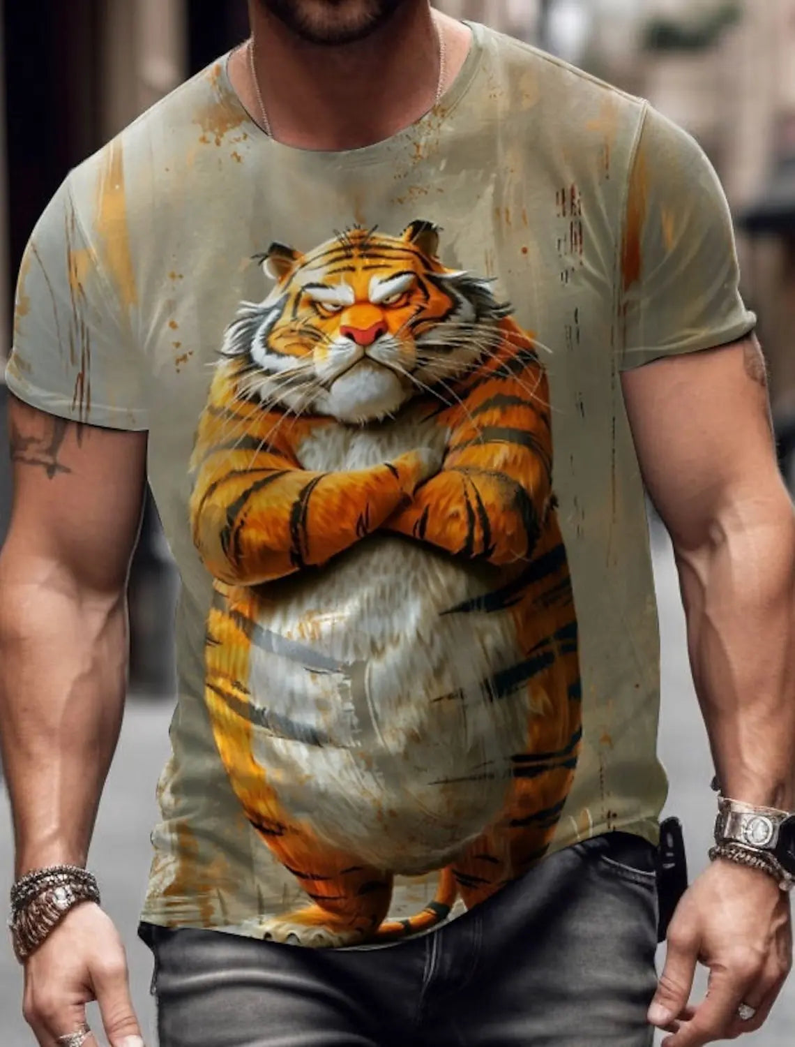 Men's Animal Funny T Shirt Short Sleeve T shirt 3D Print O-Neck Shirt Exaggerated Designer Party Summer Casual Clothing Apparel FitiqueFit