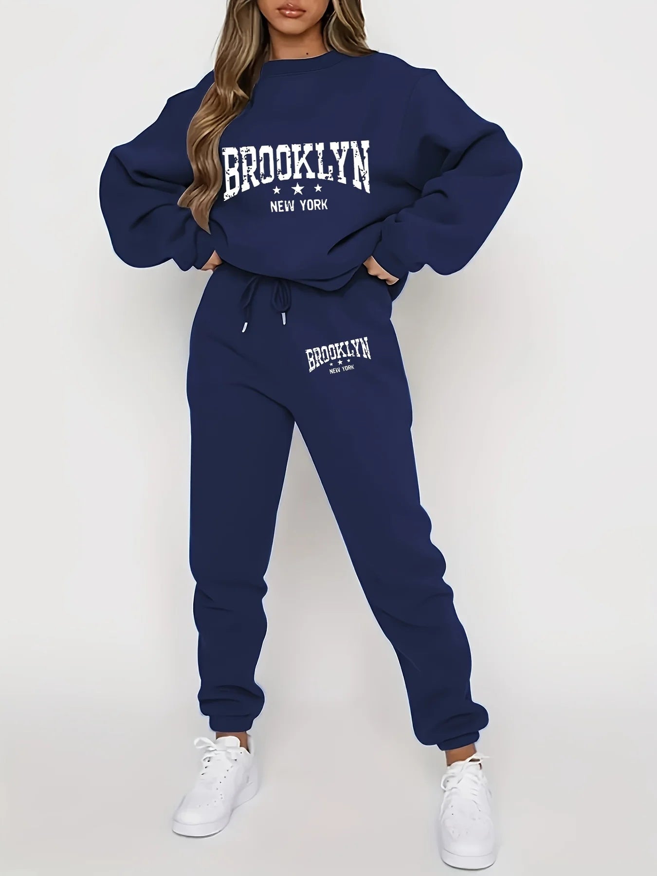 Autumn Winter Women's Sweater Pants Set  Women Hoodie set Street Hip Hop Clothing Casual Female  Clothing Plush sweatshirt 