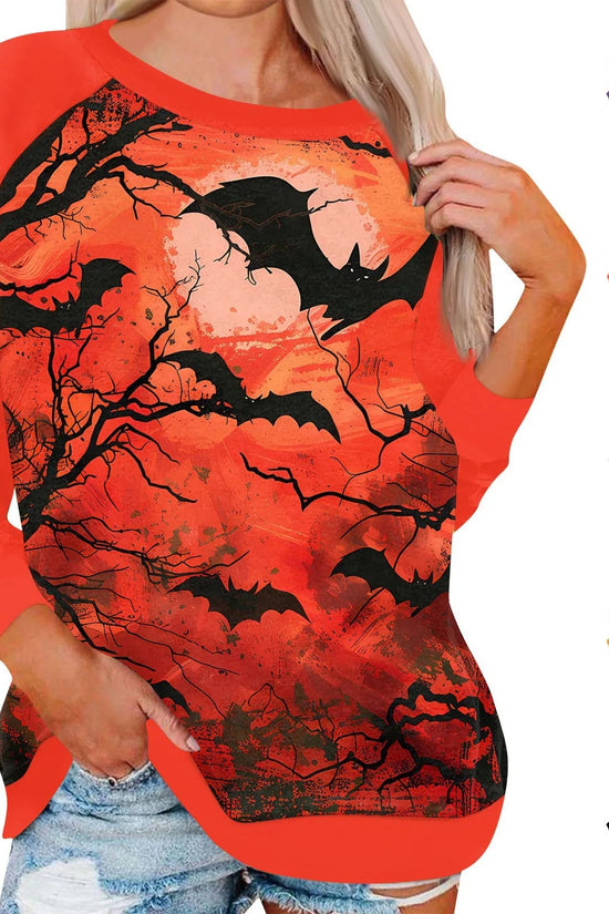 🎃 Vintage Pumpkin Print Long Sleeve T-Shirt – Harajuku Halloween Graphic Tee FitiqueFit