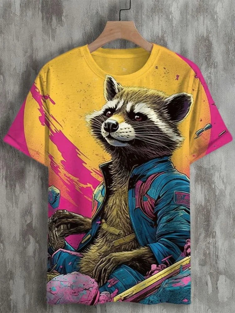 Samurai Cat Graphic T-Shirt – Japanese Style 3D Print Men's Tee FitiqueFit