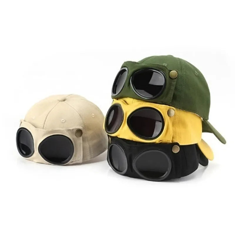 New Aviator Hat Summer Personality Glasses Baseball Cap Female Unisex Sunglasses Male Cap Baseballcap Boys Cap FitiqueFit