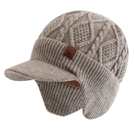 New Unisex Winter Hat Plush Fur Lined Warm Earflap Cap Stylish Soft Beanie Hat  Outdoor Thick Ski Sports Knitted Hat FitiqueFit