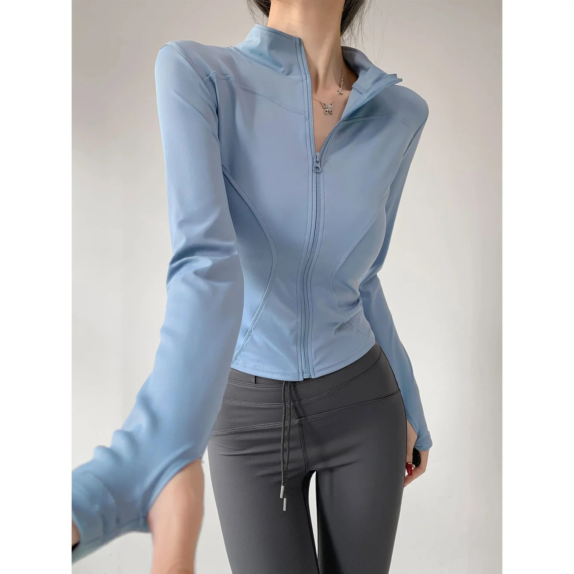 S-3XL Sun Quick Drying Sports Coat Women's Tight Top Yoga Jacket Long Sleeve Zipper Jacket Running Fitness Women's Jacket 