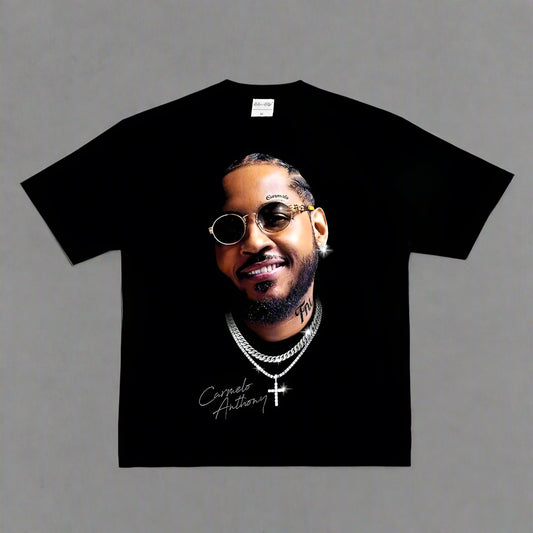 Fashion Men Women T-shirt Basketball Star American Big Head Print Short Sleeve Cotton T-Shirt Loose Street Wear Tops Clothing FitiqueFit