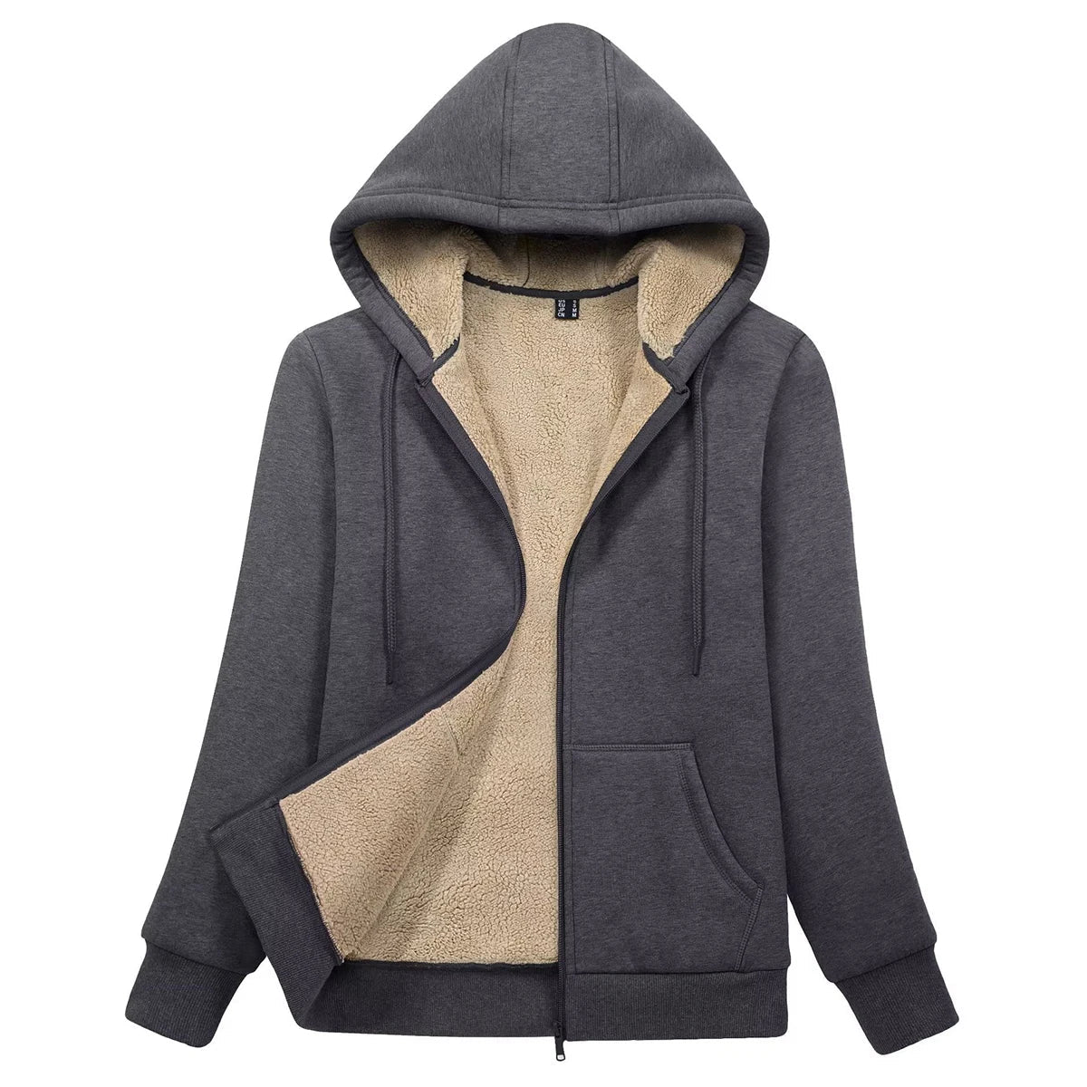 MAGCOMSEN Womens Sherpa Lined Fleece Jacket Zip Up Casual Hoodie Winter Warm Thicken Jackets 
