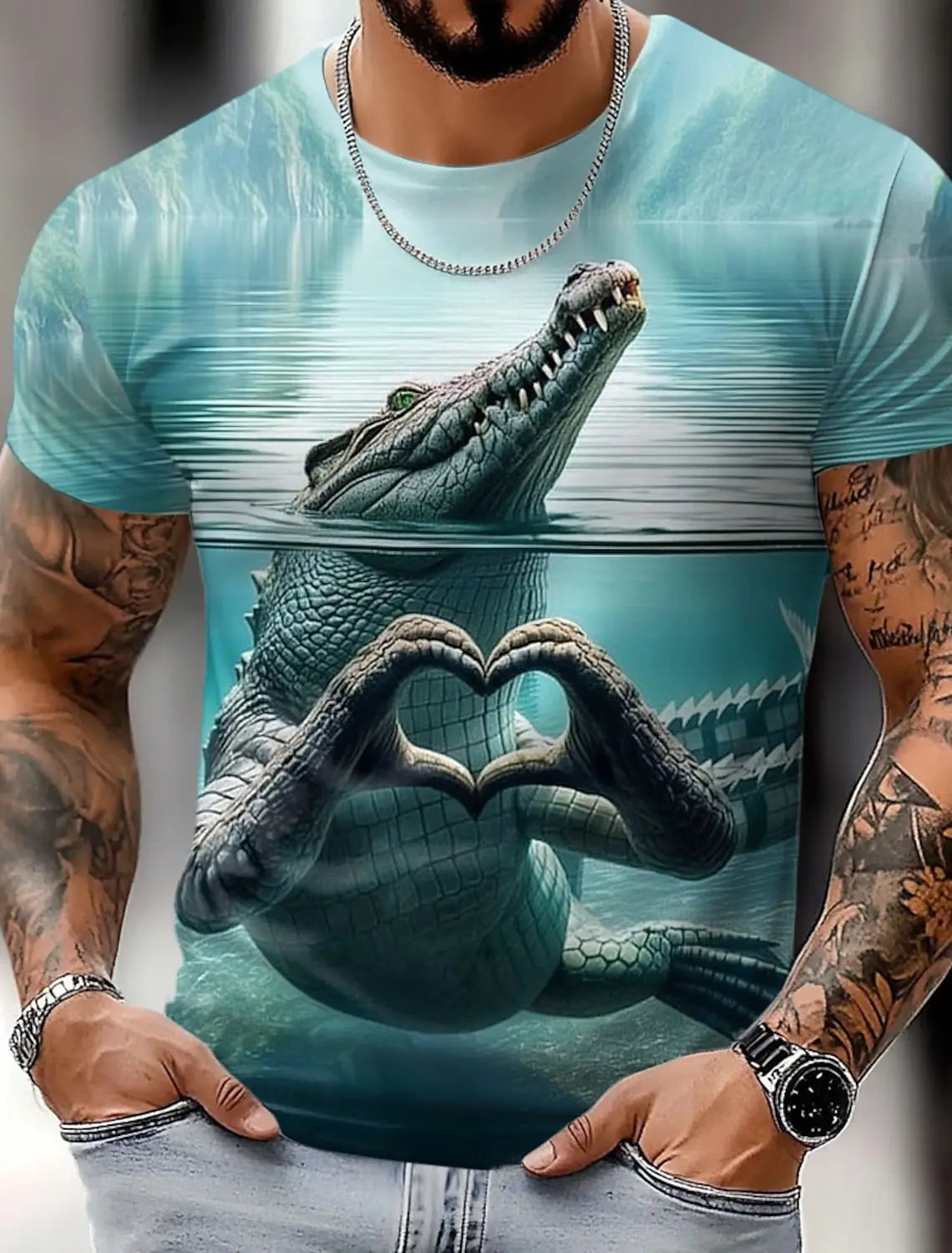 Men's Animal Funny T Shirt Short Sleeve T shirt 3D Print O-Neck Shirt Exaggerated Designer Party Summer Casual Clothing Apparel FitiqueFit