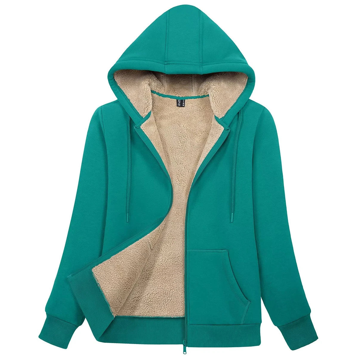 MAGCOMSEN Womens Sherpa Lined Fleece Jacket Zip Up Casual Hoodie Winter Warm Thicken Jackets 