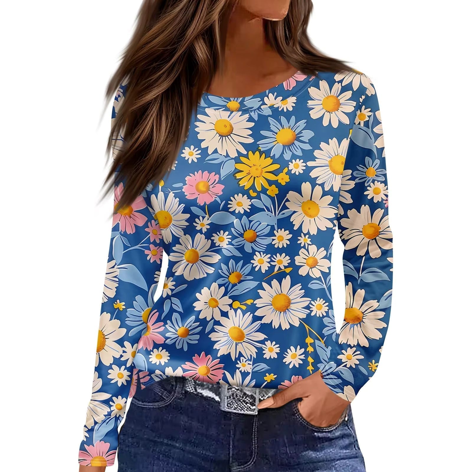 Vintage Floral Mesh Blouse – 9 Styles, S–XXL 