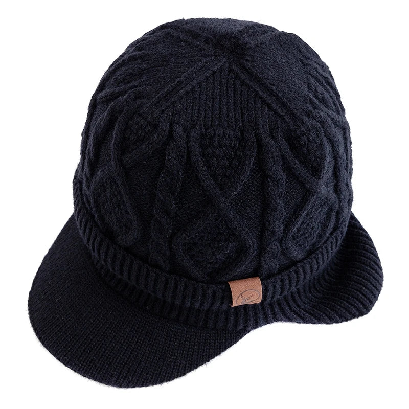 New Unisex Winter Hat Plush Fur Lined Warm Earflap Cap Stylish Soft Beanie Hat  Outdoor Thick Ski Sports Knitted Hat FitiqueFit