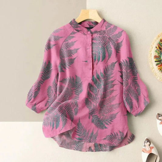 Vintage Cotton-Linen Button Down Blouse FitiqueFit
