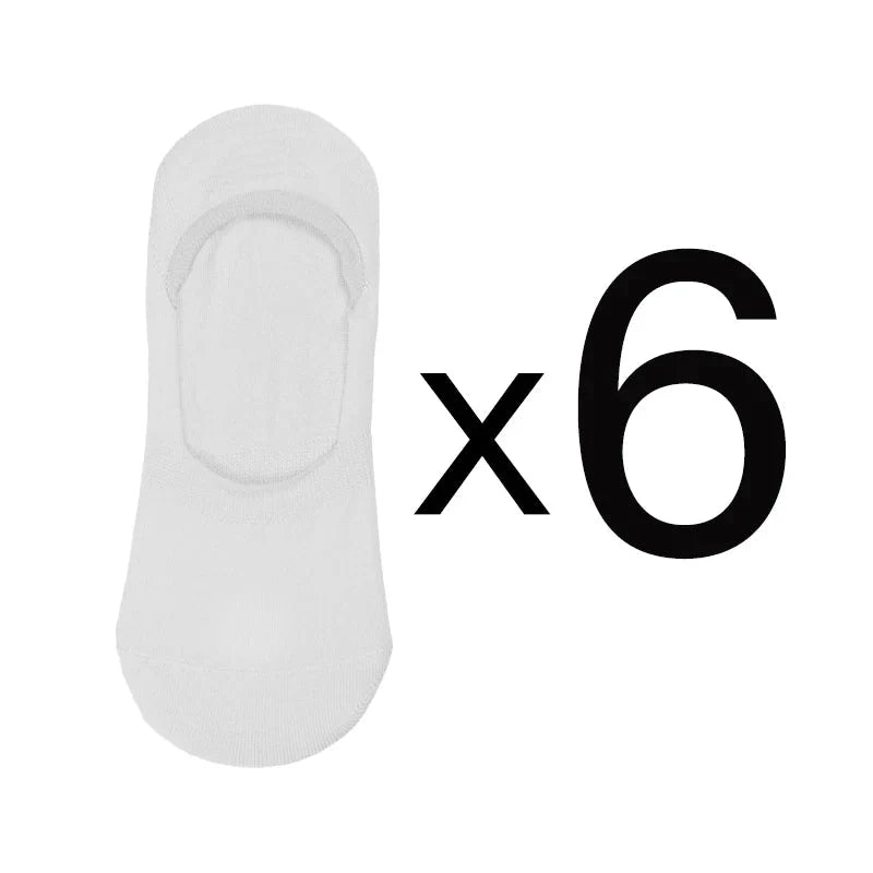 6-Pack Bamboo Invisible Low-Cut Socks | Breathable Boat Socks 