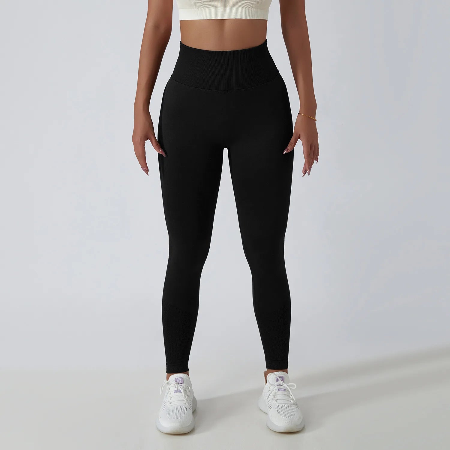 Seamless Ribbed Yoga Leggings – Tummy Control Fit FitiqueFit