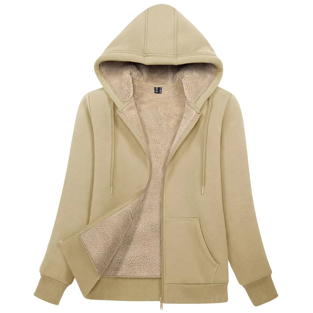 MAGCOMSEN Womens Sherpa Lined Fleece Jacket Zip Up Casual Hoodie Winter Warm Thicken Jackets 