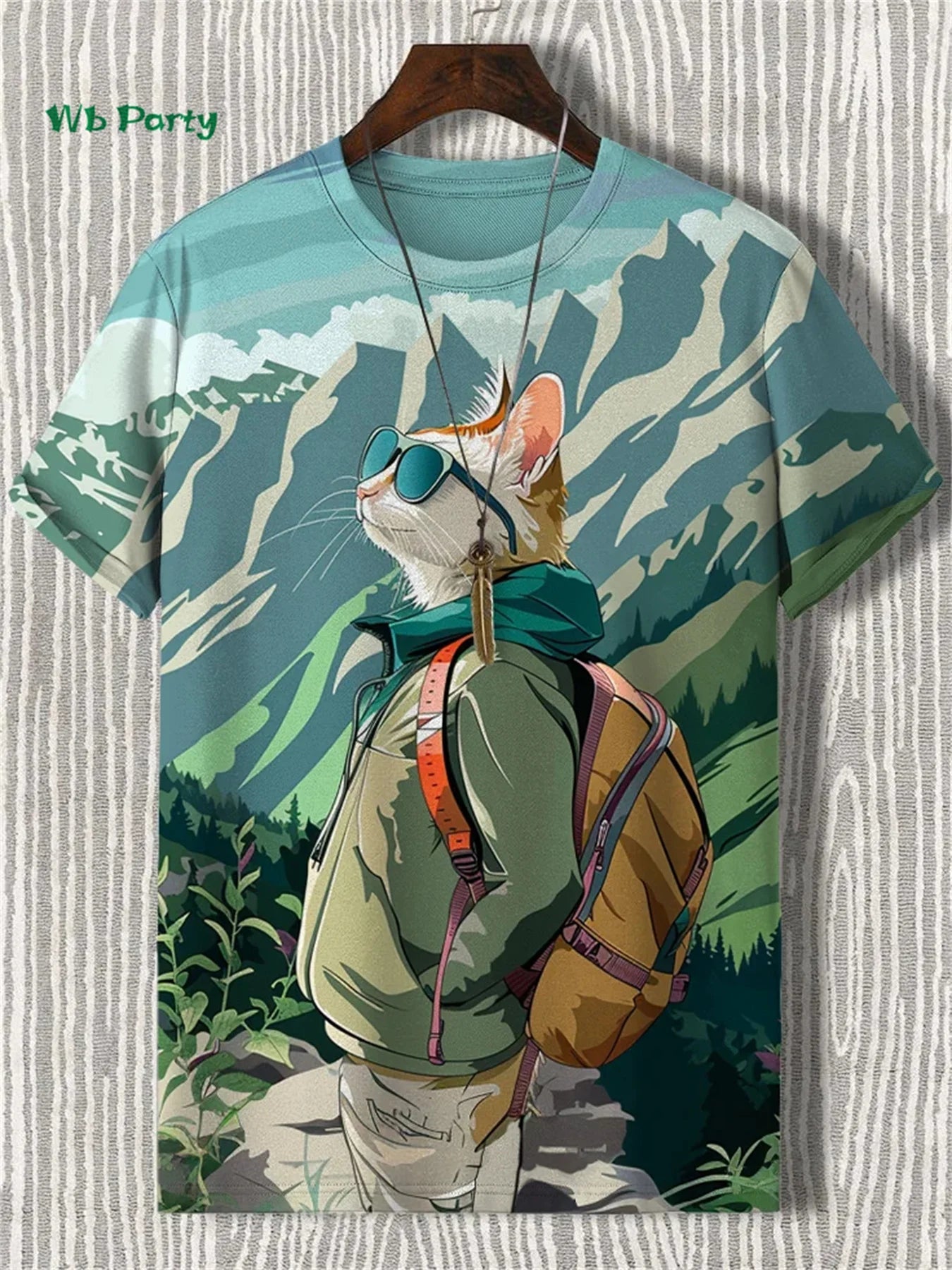 Funny Men's T-Shirt 3D Travel Cat Print Short Sleeve T-Shirt Loose Personalized Casual Top Summer Men's Outdoor Casual Clothing FitiqueFit