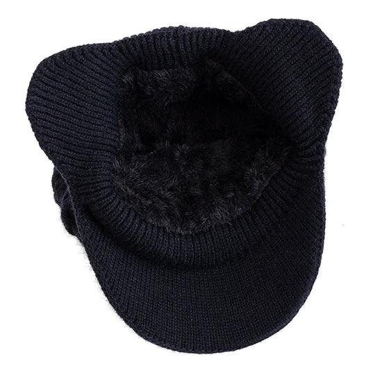 New Unisex Winter Hat Plush Fur Lined Warm Earflap Cap Stylish Soft Beanie Hat  Outdoor Thick Ski Sports Knitted Hat FitiqueFit