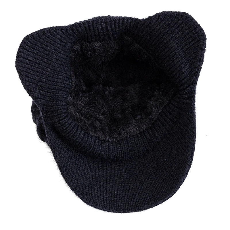 New Unisex Winter Hat Plush Fur Lined Warm Earflap Cap Stylish Soft Beanie Hat  Outdoor Thick Ski Sports Knitted Hat FitiqueFit