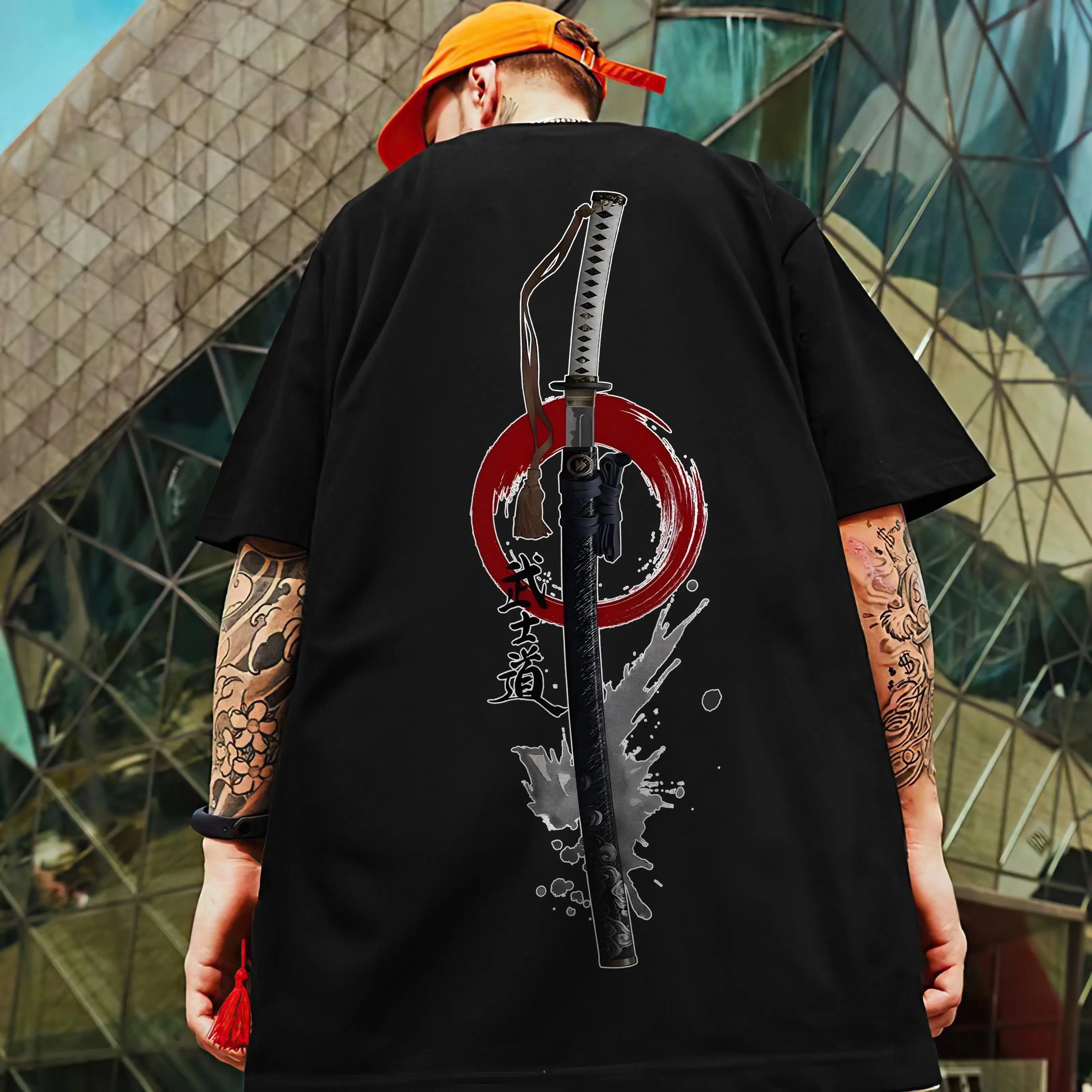 2024 Men's T-Shirt Summer Casual Short Sleeve T-Shirt For Men 3d Samurai Knife Print Oversized Tees Top Street Fashion Clothing FitiqueFit