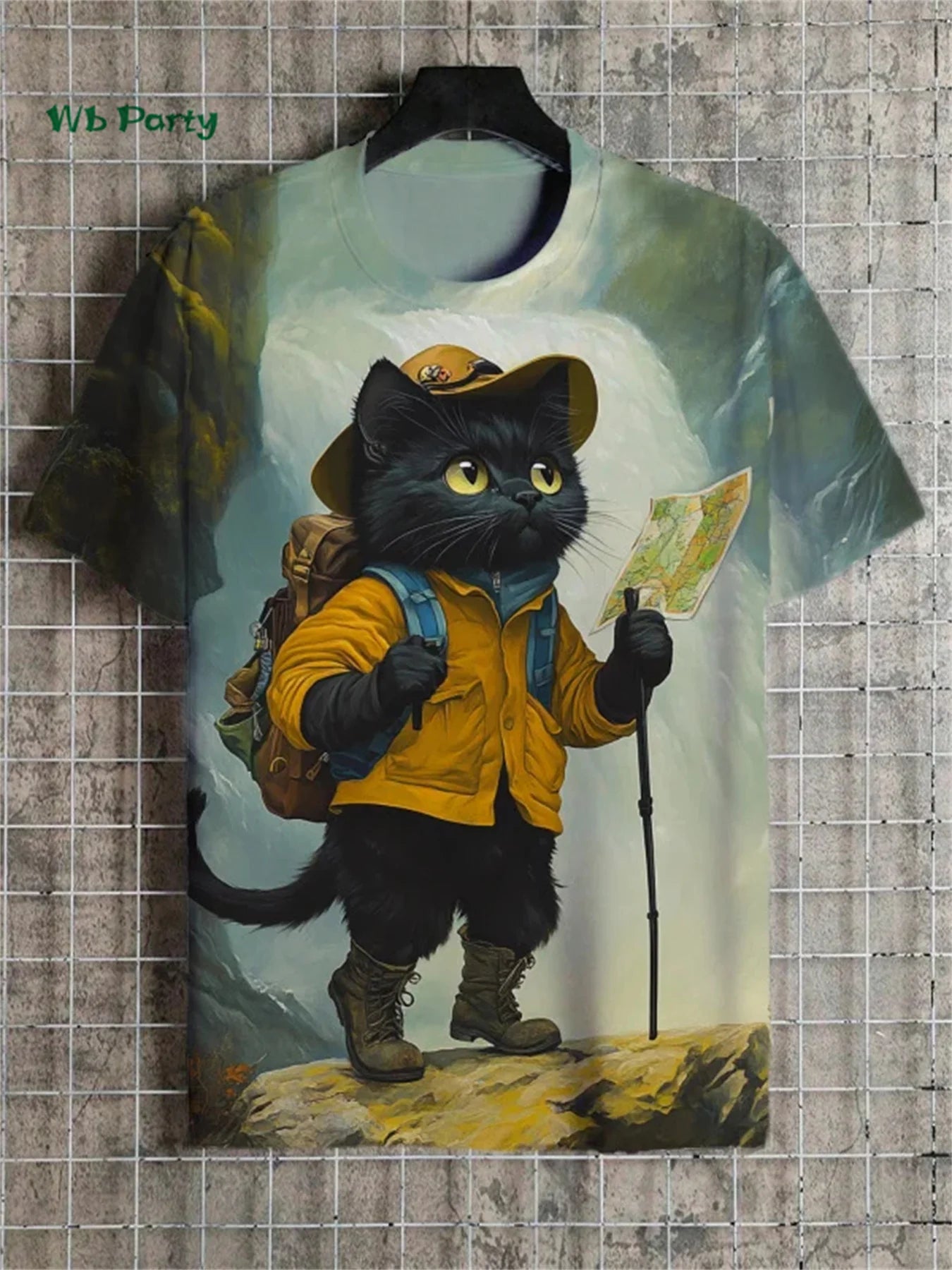 Funny Men's T-Shirt 3D Travel Cat Print Short Sleeve T-Shirt Loose Personalized Casual Top Summer Men's Outdoor Casual Clothing FitiqueFit