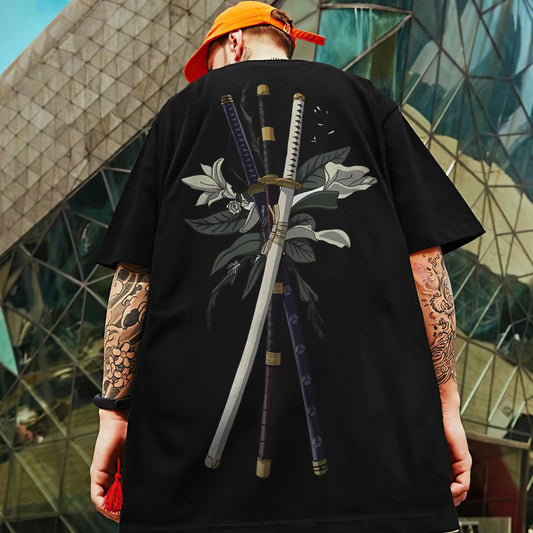 2024 Men's T-Shirt Summer Casual Short Sleeve T-Shirt For Men 3d Samurai Knife Print Oversized Tees Top Street Fashion Clothing FitiqueFit