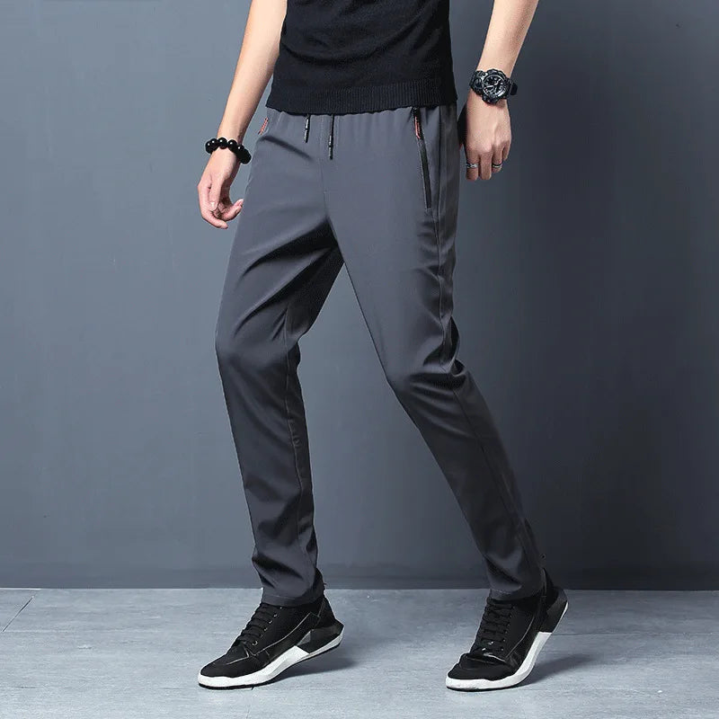 Men's Casual Pants Stretch Slim Fit Elastic Waist Jogger Korean Classic Blue Black Gray Male Brand Trousers Plus Size 4XL 5XL 