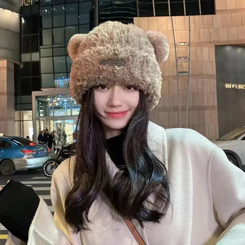 Letter Bear Ears KnittedCute Woolen Hat Beanie Hat Cat Ears Beanie All-match Skull Lovely Cap Winter/Autumn Cute Popular Hat FitiqueFit