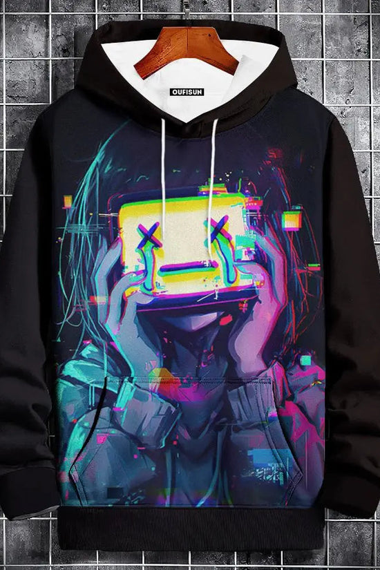 🧥 Oversized Anime Graphic Hoodie FitiqueFit
