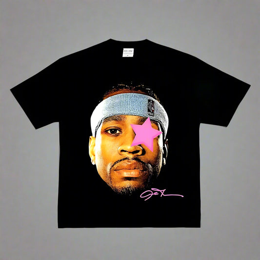 Fashion Men Women T-shirt Basketball Star American Big Head Print Short Sleeve Cotton T-Shirt Loose Street Wear Tops Clothing FitiqueFit