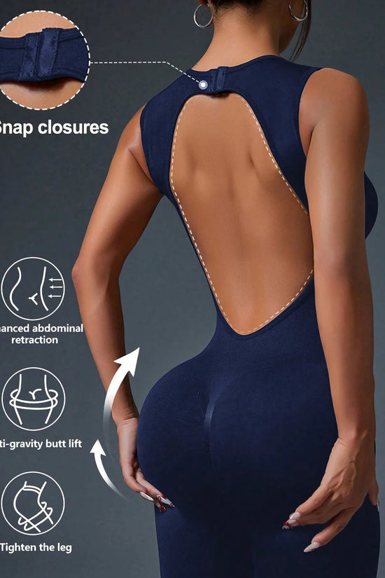 🧘‍♀️ Seamless Sleeveless Yoga Jumpsuit with Zipper Closure FitiqueFit