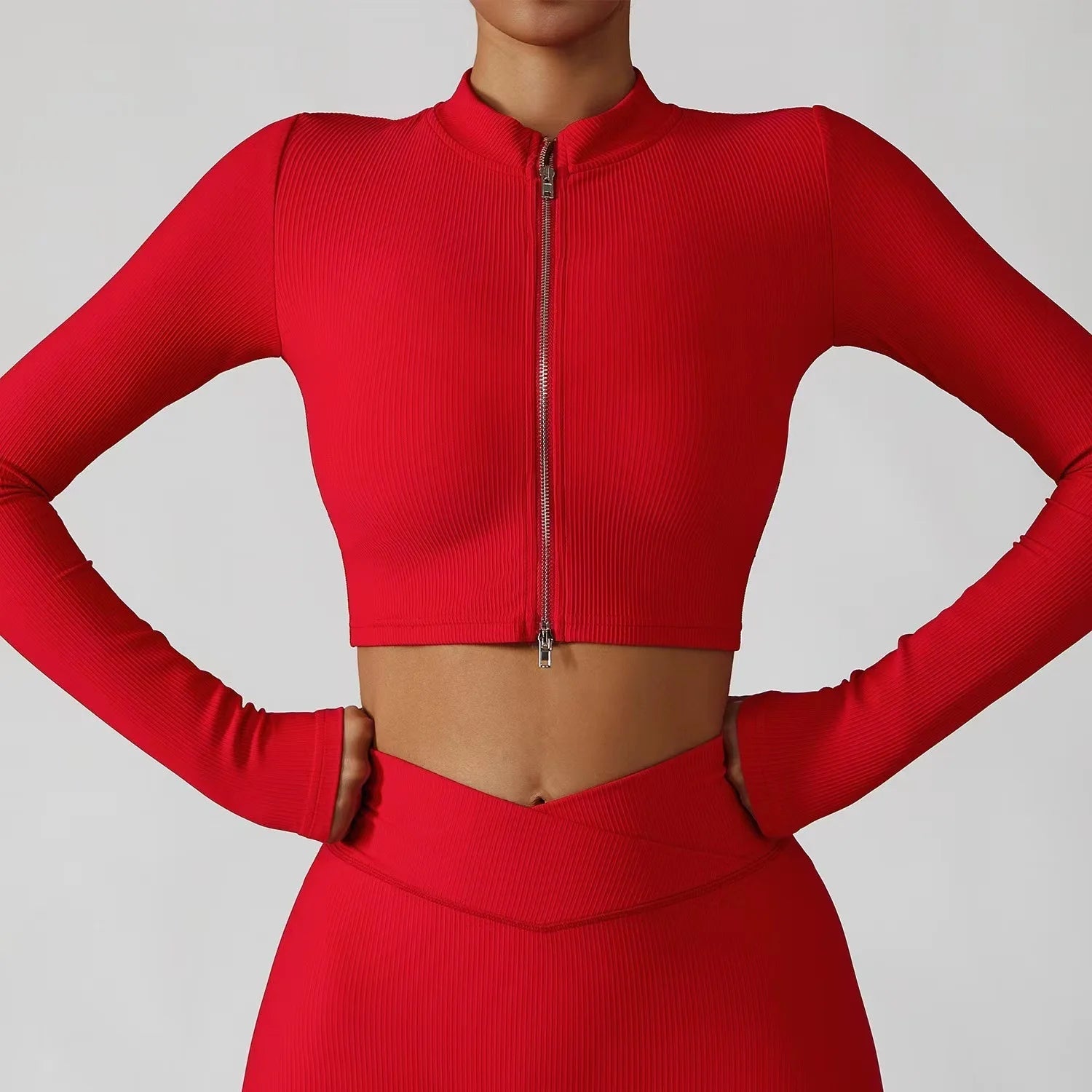 3-Piece Seamless Yoga Set – Jacket, Bra & Leggings FitiqueFit