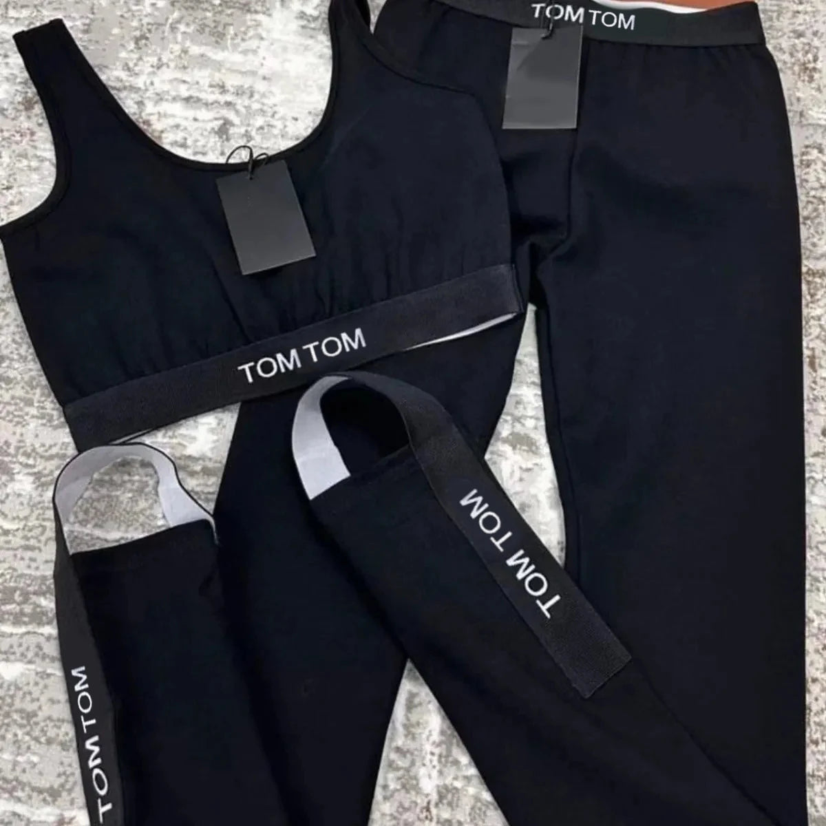 2025 New Outdoor Women Fitness Camis Black Tracksuits Breathable Letter Yoga Outfits Slim Joggings Yoga Leggings FitiqueFit