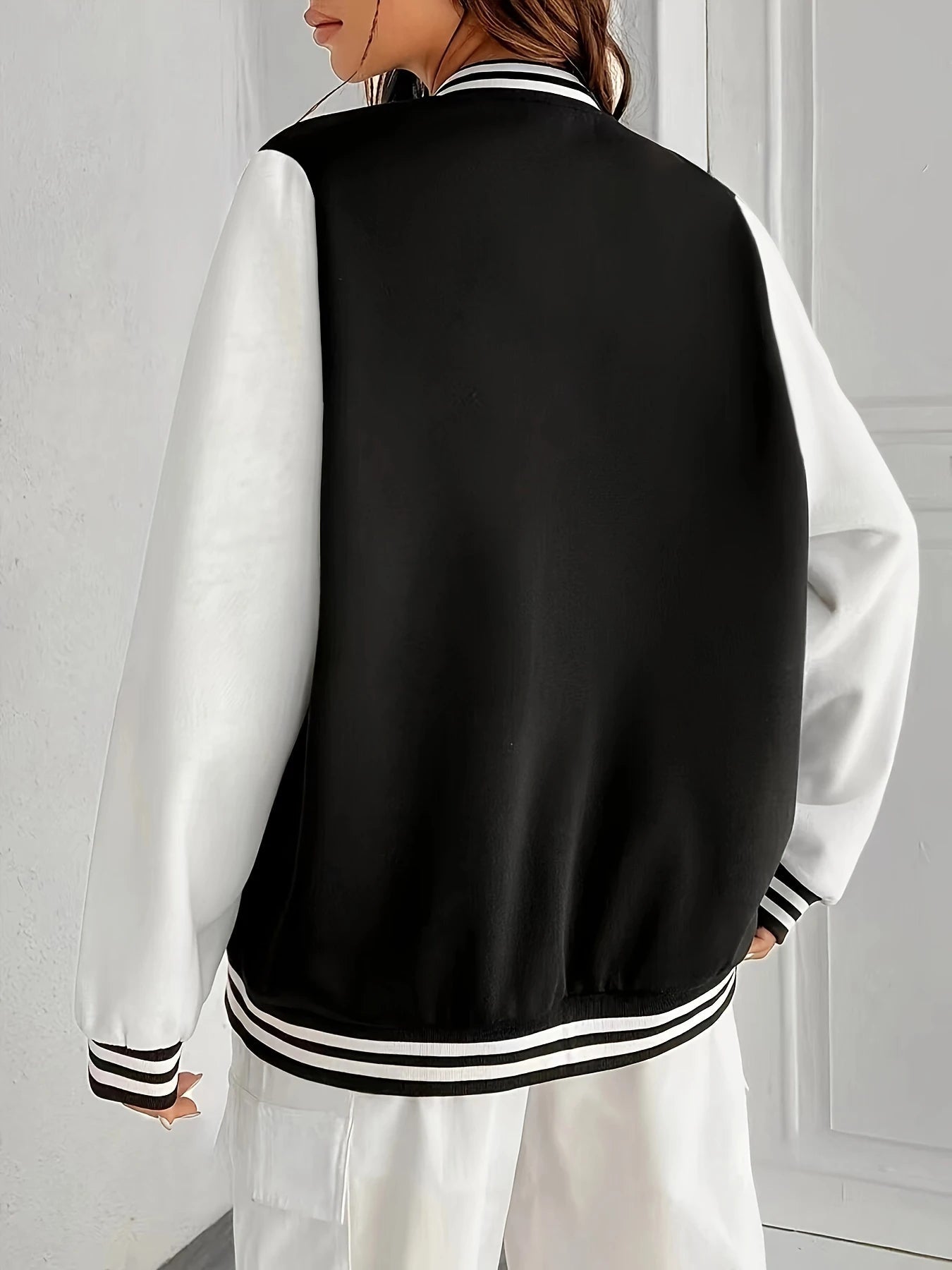 Solid Color Baseball Uniform Female Korean Button Overcoat Hip Hop Oversize Clothing Casual Fashion Fleece Women Jackets 
