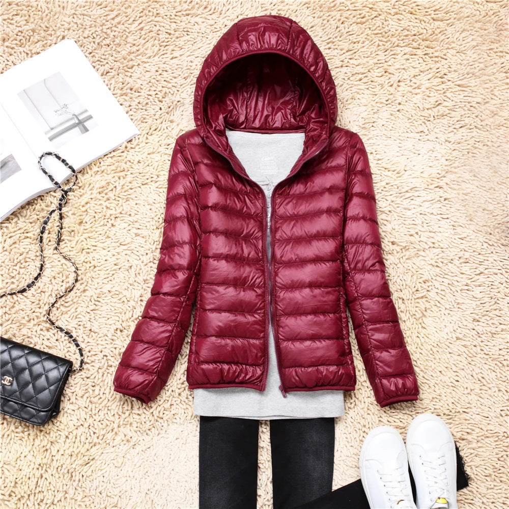 Women Puffer Jacket Lightweight Packable Hooded Down Coats | Diversi