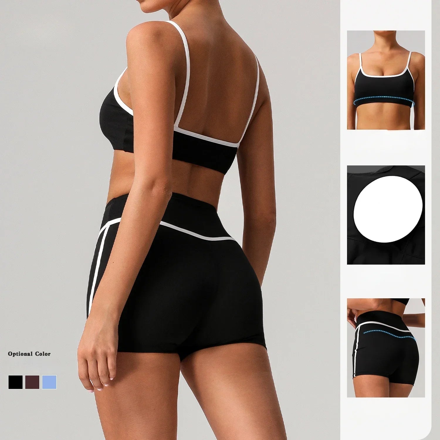 🖤 Seamless Yoga Set – High Waist, Hip-Lifting FitiqueFit