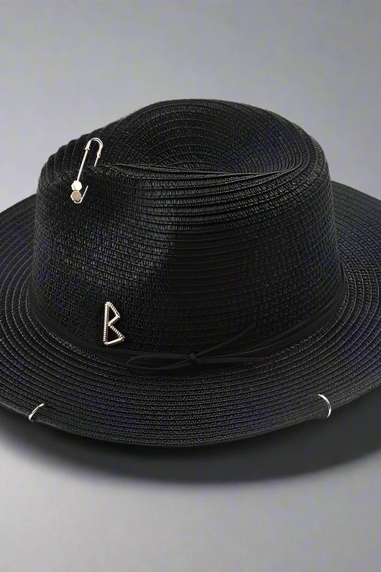 Unisex Metal Letter Straw Panama Hat FitiqueFit