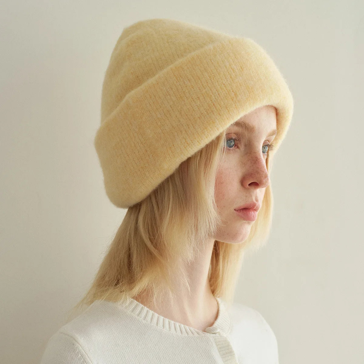 INS Real Fur Wool Winter Hats for Women Sun Animals Cartoon Warm Knit Thick Beanie Cap Solid Cover Head Sombreros De Mujer 