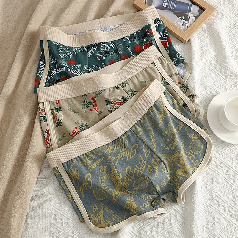 EXILIENS Brand Cool Boxer Men Underwear New Cotton Print Mens Boxers Cuecas Masculinas BoxerShorts Man Panties Size M-3XL XS640 FitiqueFit