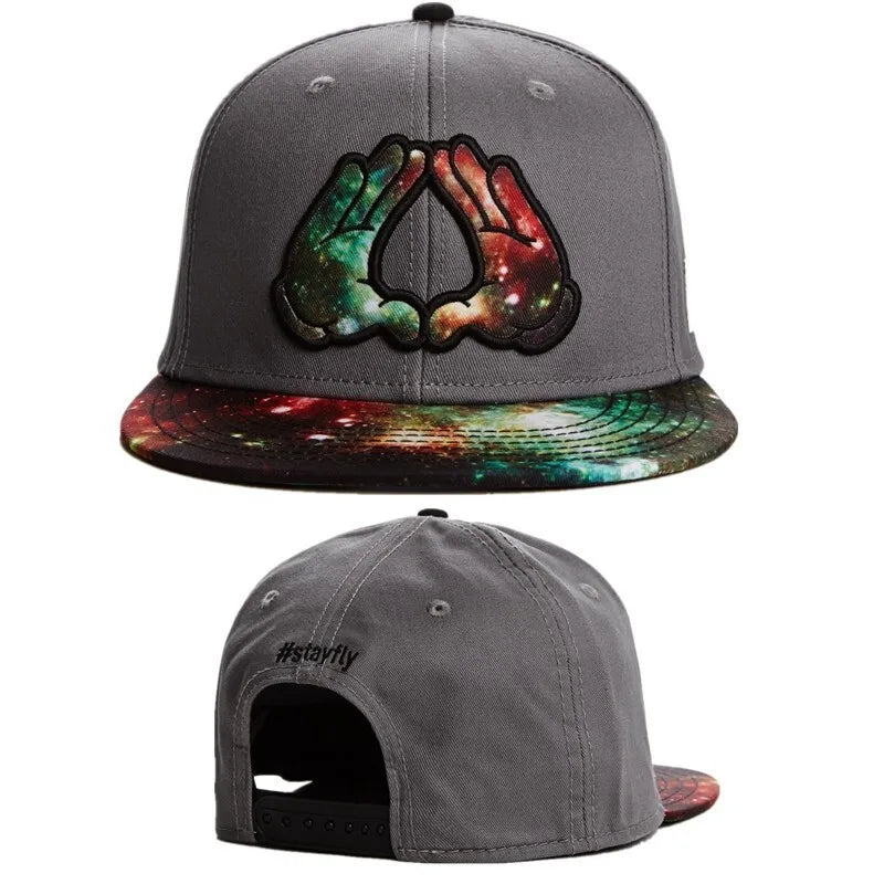 Skull Hand Snapback Hat – Flat Bill Adjustable Baseball Cap FitiqueFit
