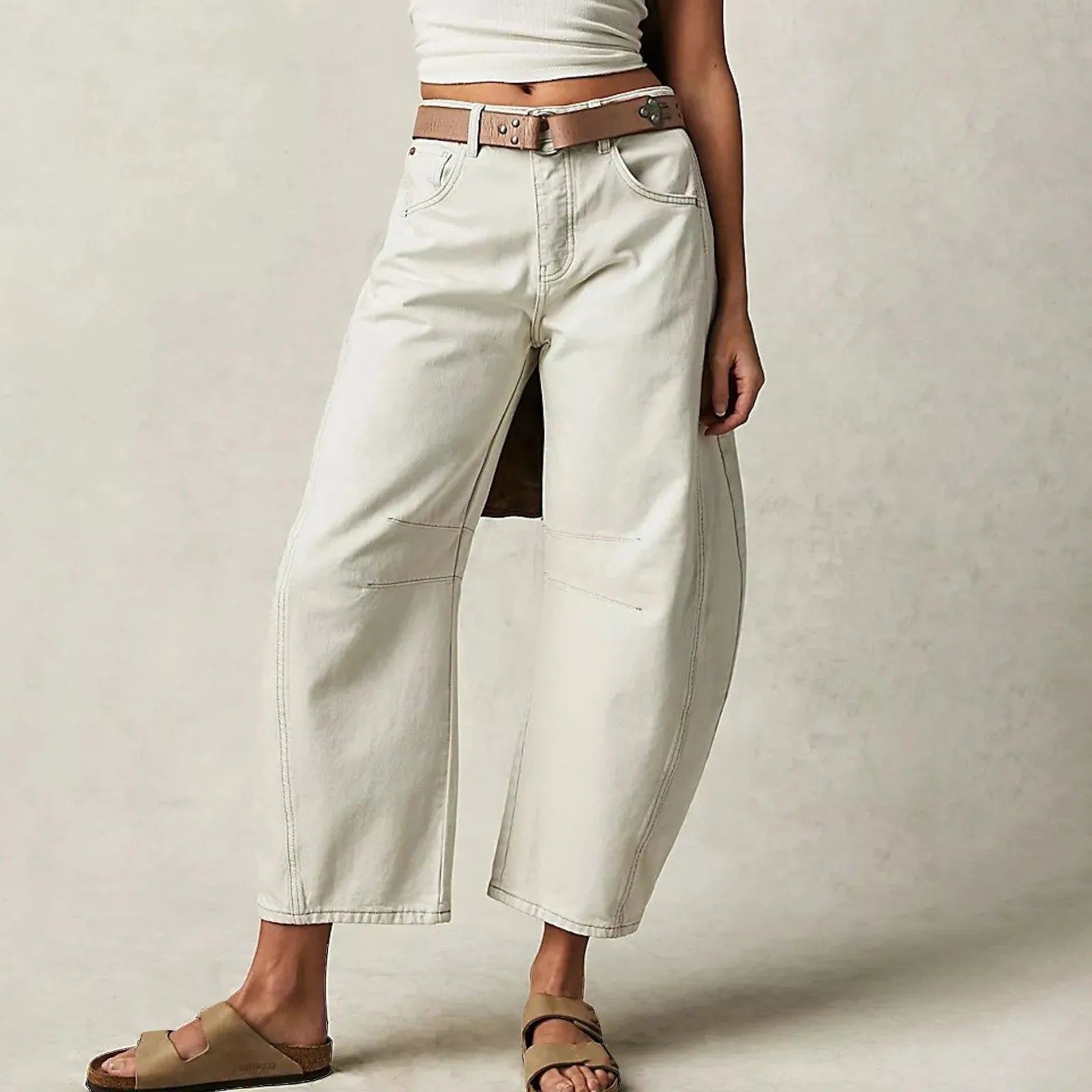 Women Baggy Mid Waist Jeans Wide Leg Loose Boyfriend Denim Pants Straight Leg Cropped Barrel Jeans Y2k Streetwear 90s Jeans FitiqueFit