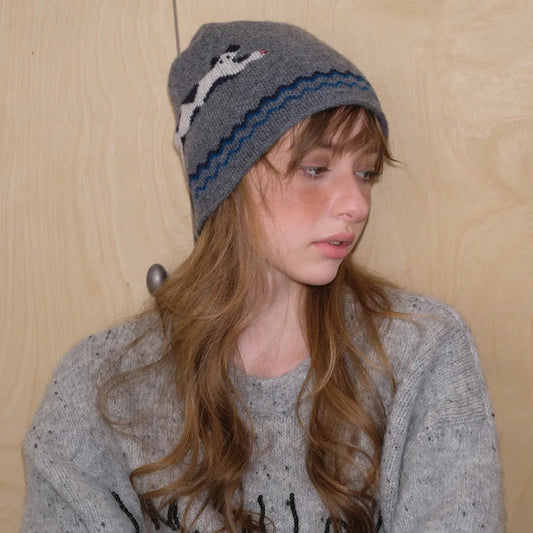 INS Real Fur Wool Winter Hats for Women Sun Animals Cartoon Warm Knit Thick Beanie Cap Solid Cover Head Sombreros De Mujer 