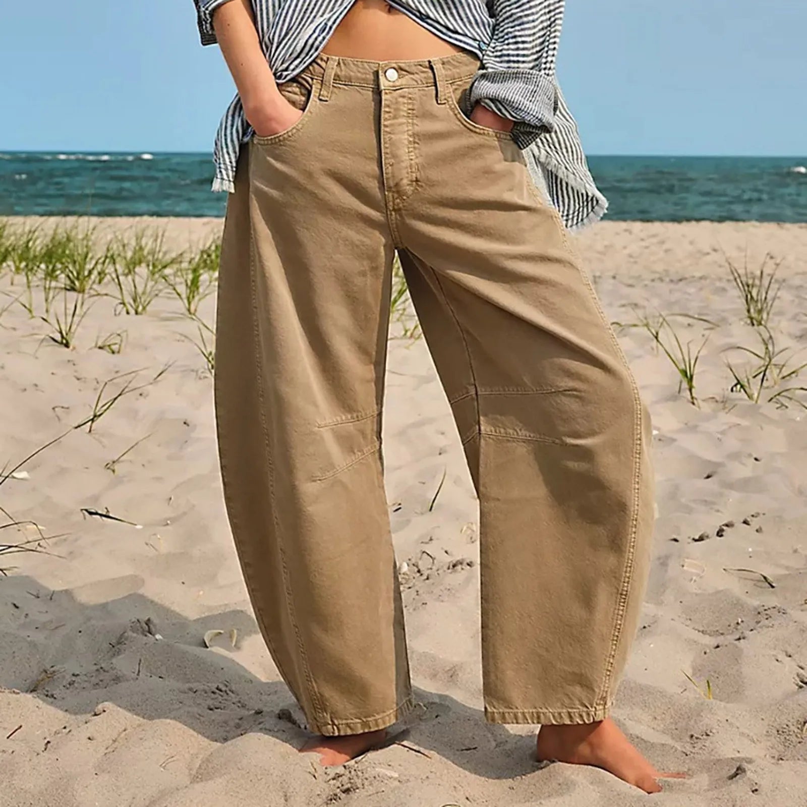 Women Baggy Mid Waist Jeans Wide Leg Loose Boyfriend Denim Pants Straight Leg Cropped Barrel Jeans Y2k Streetwear 90s Jeans FitiqueFit