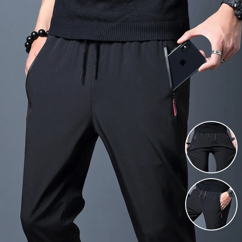 Men's Casual Pants Stretch Slim Fit Elastic Waist Jogger Korean Classic Blue Black Gray Male Brand Trousers Plus Size 4XL 5XL 