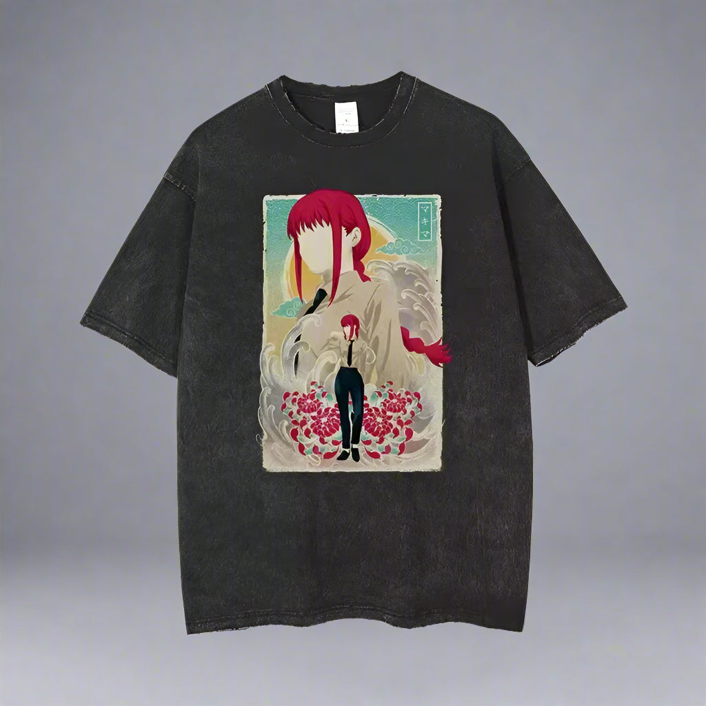 Anime Chainsaw Man Acid Tshirt Retro Vintage Washed Printed Graphic T Shirt Men Harajuku Cotton Casual Short Sleeve Tshirt Tops FitiqueFit
