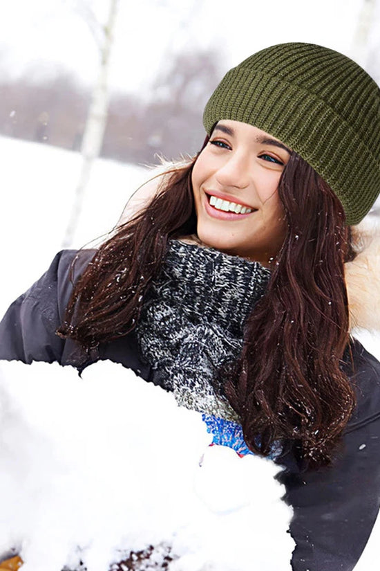 Unisex Winter Reflective Beanies High Visibility Noctilucent Reflective Knit Hat Glow In Dark for Winter Night Walks FitiqueFit