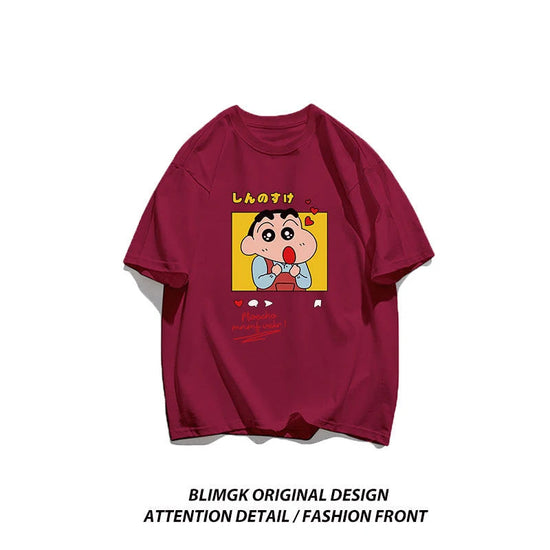 👕 Crayon Shin-chan "Beloved Woman" Cotton T-Shirt – Playful Anime Streetwear FitiqueFit