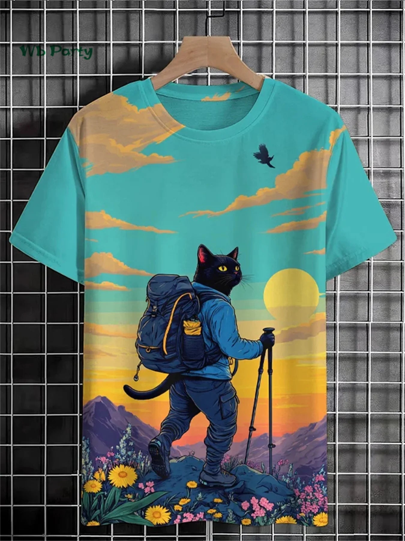 Funny Men's T-Shirt 3D Travel Cat Print Short Sleeve T-Shirt Loose Personalized Casual Top Summer Men's Outdoor Casual Clothing FitiqueFit