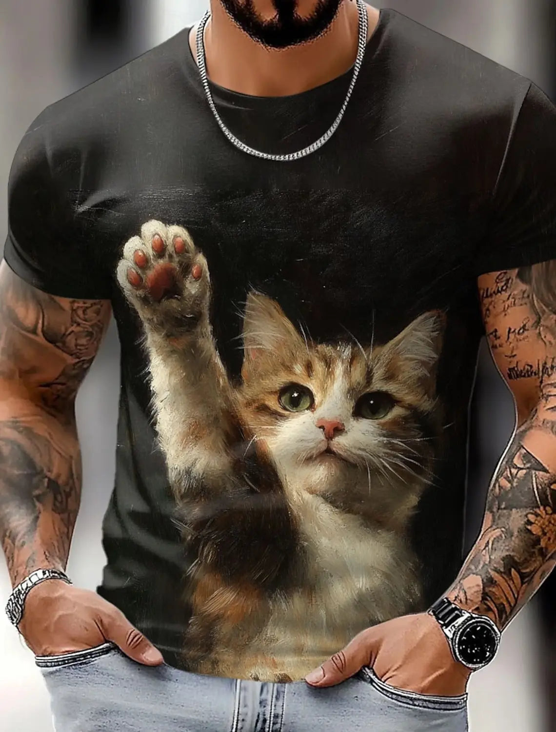 Men's Animal Funny T Shirt Short Sleeve T shirt 3D Print O-Neck Shirt Exaggerated Designer Party Summer Casual Clothing Apparel FitiqueFit