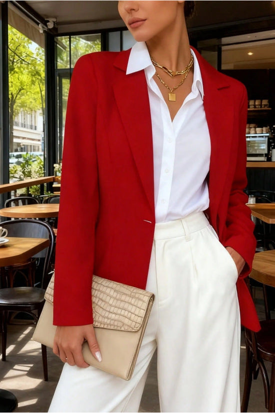 Casual Fashion New Arrival Lapel Collar Long Waist-Cinched Long-Sleeve Blazer 